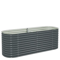 Berkfield Practical Garden Raised Bed 240X80X81 Cm Galvanised Steel Grey - thumbnail 1