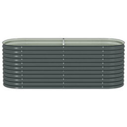 Berkfield Practical Garden Raised Bed 240X80X81 Cm Galvanised Steel Grey - thumbnail 5