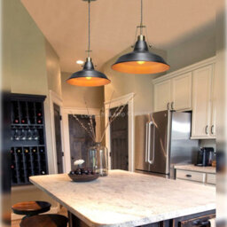 Long Life Lamps Company Industrial Antique Brass Ceiling Pendant Light Pewter Grey M0175 - thumbnail 7