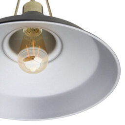 Long Life Lamps Company Industrial Antique Brass Ceiling Pendant Light Pewter Grey M0175 - thumbnail 6