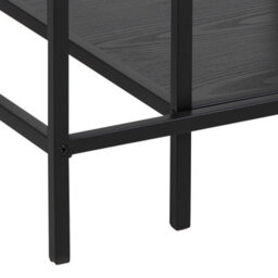 Wyld Haus El Paso Set Of 2 Nesting Coffee Tables, Clear Tempered Glass Top & Matte Black Metal Frame - thumbnail 7