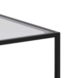 Wyld Haus El Paso Set Of 2 Nesting Coffee Tables, Clear Tempered Glass Top & Matte Black Metal Frame - thumbnail 5