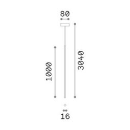 Ideal Lux Luminosa Look 100Cm Slim Pendant Ceiling Light Brass 1X Led 220Lm 3000K - thumbnail 2