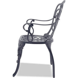 Centurion Supports Bangui Grey Luxurious Garden And Patio Table And 4 Large Chairs With Armrests Cast Aluminium Bistro Set - thumbnail 4