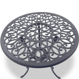 Centurion Supports Bangui Grey Luxurious Garden And Patio Table And 4 Large Chairs With Armrests Cast Aluminium Bistro Set - thumbnail 2