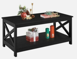 2-Tier Coffee Table With Storage Shelf Modern Center Tea Table For Living Room - thumbnail 4