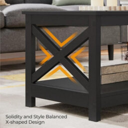 2-Tier Coffee Table With Storage Shelf Modern Center Tea Table For Living Room - thumbnail 6