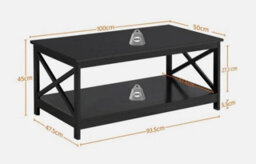 2-Tier Coffee Table With Storage Shelf Modern Center Tea Table For Living Room - thumbnail 3