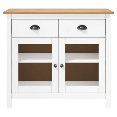 Berkfield Elegant Sideboard Hill Range White 90X40X80 Cm Solid Pine Wood - image 1
