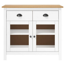 Berkfield Elegant Sideboard Hill Range White 90X40X80 Cm Solid Pine Wood - thumbnail 1
