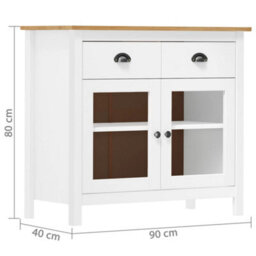 Berkfield Elegant Sideboard Hill Range White 90X40X80 Cm Solid Pine Wood - thumbnail 4