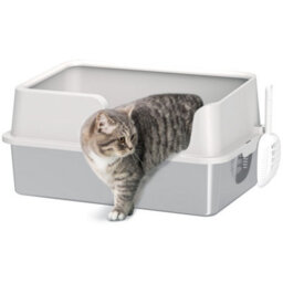 Pawhut Stainless Steel Litter Box, High Sided Metal Cat Litter Tray W/ Scoop - thumbnail 2