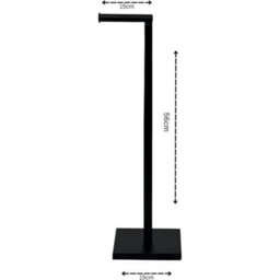 Black Free Standing Swivel Toilet Tissue Paper Roll Holder Square - thumbnail 2
