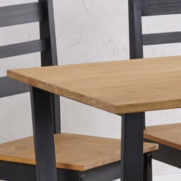 Core Products Texas Antique Waxed Pine 150Cm Rectangular Dining Table With 4 Black Pine Chairs - thumbnail 3