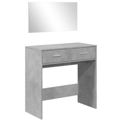 Berkfield Modern Dressing Table With Mirror Concrete Grey 80X39X80 Cm