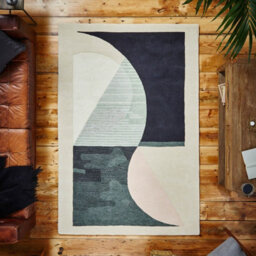 Beige Handmade , Luxurious , Modern , Viscose Wool Easy To Clean Geometric Rug For Bedroom, Living Room - 150Cm X 230Cm - thumbnail 3