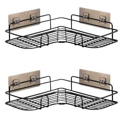 House Of Home Shower Caddy Bathroom Shelf Organiser Shower Storage For Soap & Shower Gel 2 Tier Black