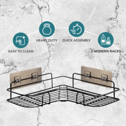 House Of Home Shower Caddy Bathroom Shelf Organiser Shower Storage For Soap & Shower Gel 2 Tier Black - thumbnail 7