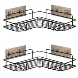 House Of Home Shower Caddy Bathroom Shelf Organiser Shower Storage For Soap & Shower Gel 2 Tier Black - thumbnail 1