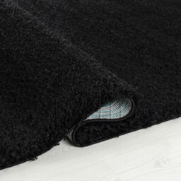 Wadan 120X170Cm Black Shaggy Rug - Rectangular Soft Touch Thick Pile Modern Area Rug - Rugs For Living & Bedroom Non Shedding - thumbnail 2