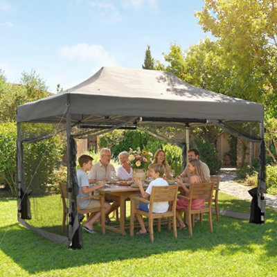 Outsunny 3 X 4.5 M Pop Up Gazebo With Mesh, Heavy Duty Party Tent Marquee - image 1