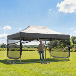 Outsunny 3 X 4.5 M Pop Up Gazebo With Mesh, Heavy Duty Party Tent Marquee - thumbnail 3
