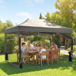 Outsunny 3 X 4.5 M Pop Up Gazebo With Mesh, Heavy Duty Party Tent Marquee - thumbnail 1