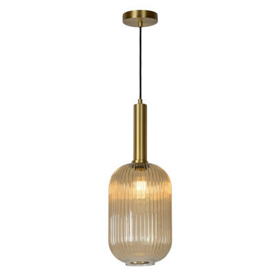 Lucide Maloto 20 Glass Ceiling Pendant Light Amber - image 1