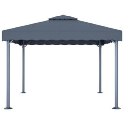 Berkfield Gazebo With Led String Lights 300X300 Cm Anthracite Aluminium - thumbnail 4