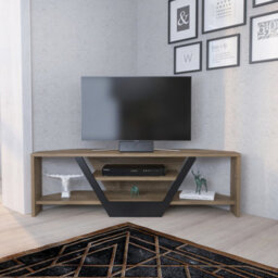 Decorotika Sares Tv Stand Tv Unit For Tvs Up To 55 Inch Walnut And Black
