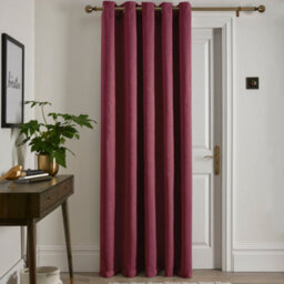 Fusion Strata Dim Out Woven Wine Eyelet Single Panel Door Curtain - thumbnail 1