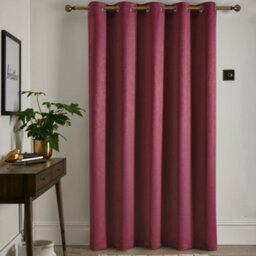 Fusion Strata Dim Out Woven Wine Eyelet Single Panel Door Curtain - thumbnail 2