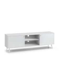 "Julian Bowen Moritz 2 Door Tv Stand, White, Up To 75"", Internal And External Shelf Storage, Height: 58 X Width: 176.5 X Depth: 39.5Cm" - thumbnail 2