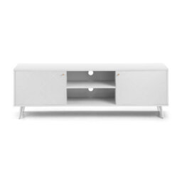 "Julian Bowen Moritz 2 Door Tv Stand, White, Up To 75"", Internal And External Shelf Storage, Height: 58 X Width: 176.5 X Depth: 39.5Cm" - thumbnail 3