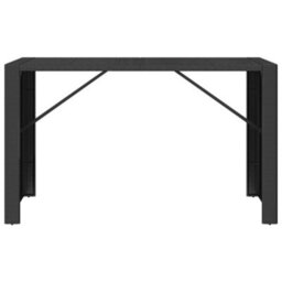 Berkfield Bar Table With Glass Top Black 185X80X110 Cm Poly Rattan - thumbnail 3
