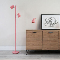 Valuelights Bibi Pink Metal 2 Way Standing Floor Lamp For Living Room Office Reading Light - Led Bulbs Included - thumbnail 6