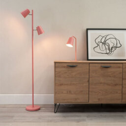 Valuelights Bibi Pink Metal 2 Way Standing Floor Lamp For Living Room Office Reading Light - Led Bulbs Included - thumbnail 5