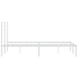 Berkfield Metal Bed Frame With Headboard White 150X200 Cm 5Ft King Size - thumbnail 7