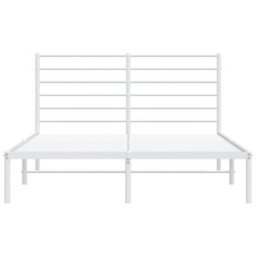 Berkfield Metal Bed Frame With Headboard White 150X200 Cm 5Ft King Size - thumbnail 6