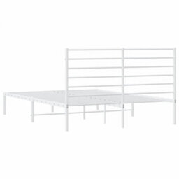 Berkfield Metal Bed Frame With Headboard White 150X200 Cm 5Ft King Size - thumbnail 8