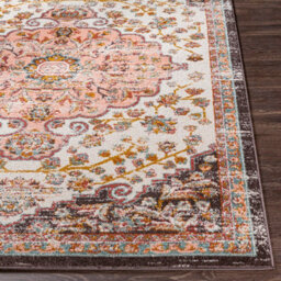 Livabliss Ankara-Vintage Pink Yellow Traditional Boho Living Dining Bedroom Rug 160 X 213 Cm Easy Care, Non Shedding - thumbnail 5