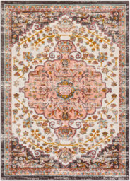 Livabliss Ankara-Vintage Pink Yellow Traditional Boho Living Dining Bedroom Rug 160 X 213 Cm Easy Care, Non Shedding - thumbnail 1