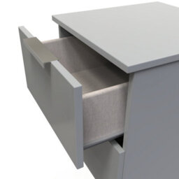 Poole 2 Drawer Bedside Cabinet in Uniform Grey & Dusk Grey (Ready Assembled) - thumbnail 3