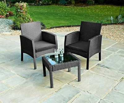 Spot On Dealz Bistro Table And Chairs Set 2 Rattan Garden Furniture Sets Armchair Patio Chair - image 1