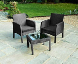 Spot On Dealz Bistro Table And Chairs Set 2 Rattan Garden Furniture Sets Armchair Patio Chair