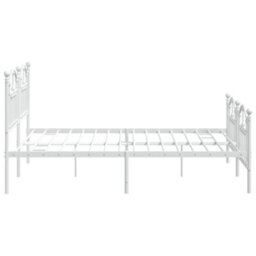Berkfield Metal Bed Frame With Headboard And Footboard White 183X213 Cm - thumbnail 6