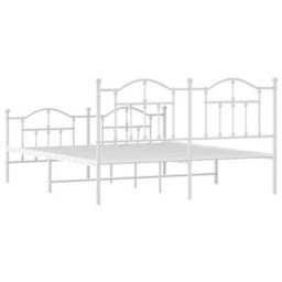 Berkfield Metal Bed Frame With Headboard And Footboard White 183X213 Cm - thumbnail 7