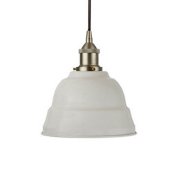 Pale Grey Lincoln Painted Dome Pendant Light With Brushed Chrome Lamp Holder And Black Round Cable - Se Home - thumbnail 1