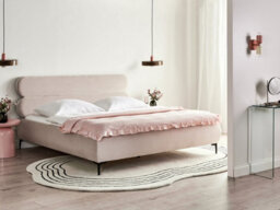 Beliani Bed Velvet Lessay 180 X 200 Cm (Eu Super King) Light Beige - thumbnail 2