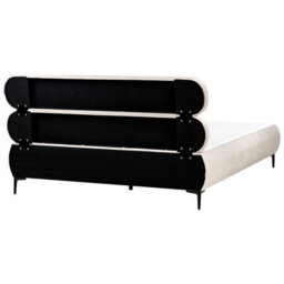 Beliani Bed Velvet Lessay 180 X 200 Cm (Eu Super King) Light Beige - thumbnail 5